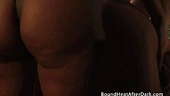 are these lesbian slaves getting naughty with their mistress in a strap-on threesome domination scene?