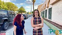 petite brunette sports reporter katie kush gets caught in a hardcore interracial threesome with big black cocks, rimjobs, and squirting