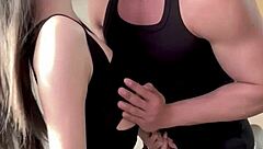 Oriental petite teen rides cock in homemade couple sex and gets big cum load on her small tits