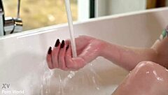 Slutty bffs Anna De Ville and Kitana Lure enjoy strap on threesome vacation sex with double penetration and cum swapping in pool