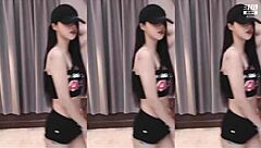 Watch out! This cute Chinese girl with big tits dances wildly, showing off her sexy slim body in an energetic routine.