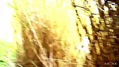 Amateur brunette babe felt so thrilled getting her face covered in cum after outdoor quickie riding tight pussy