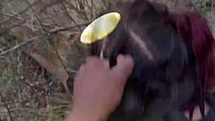 Why does this emo slut crave rough dick in a public park with choking and creampie