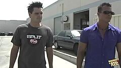 Horny blonde chick with big tits gets away with blowjob and cowgirl riding.