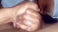 milf sucking up that big black monster cock with sloppy ebony blowjob skills