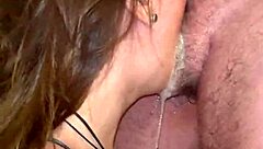 Messy bj and gagging session with pornellia gets rough with choking and deepthroat domination!