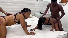 So we're at this hotel room for a wild suruba with friends, diving into lots of anal sex and orgasms for the brazilian milf.