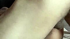 She's giving me this homemade footjob with her sexy feet and pierced nipples, leading to a close-up creampie in our couple's dirty fetish play.