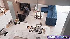 So this adorable redhead real estate agent starts stripping off her sexy suit in the new house, getting all horny in her costume for some pov fun.