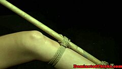 tormented bitch got tied up and punished roughly in garage with toys