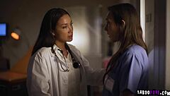 Doctor Vicki Chase Exploits Nurse Sinn Sage's Feelings In Hospital Interracial Encounter