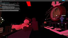 Blonde bitch gets fucked hard by monster cock in deepthroat action! Rough pounding in Roblox Studio!