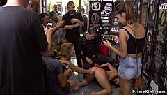 naked euro slave bound in bondage gets dominated and fucked hard in public outdoor flashing