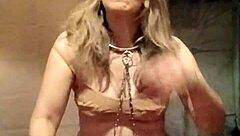 Just casually tying up the french milf housewife for some bdsm spanking and dildo play in homemade humiliation.