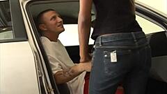 Divine bends over for big black cock anal with interracial blowjob and facial cumshot after doggystyle muff diving