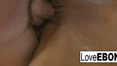 Ebony pornstar Jordin Skye makes a comeback, eagerly taking on more intense hardcore sex with a big white cock in this interracial scene.