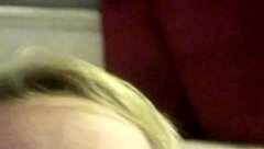 That blonde milf casually SHOWS OFF her tits and panties outdoors