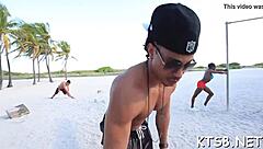 Tranny Gets Her Asshole Pushed Hard By Monster Cock In Garage Orgy With Blowjob And Licking