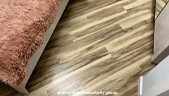 The cute blonde neighbor in black stockings joins the amateur couple for deepthroat and creampie riding fun.