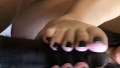 Lorena Feet Passionately Handles That Big Black Cock with Her Barefoot Skills in Interracial Footjob Action
