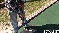 Short barely legal teen 18+ gives sloppy blowjob and gets fucked missionary style in rough pov!