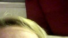 That blonde milf casually SHOWS OFF her tits and panties outdoors