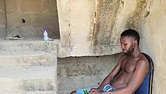 Her dripping pussy got roughly fucked under the steps, moaning and screaming in wet ecstasy.