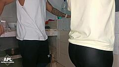 oh man, while chatting with my stepmom's friend in the kitchen i end up touching her juicy pussy and fucking her secretly recording it - part 1 😏