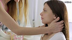 oh wow this slim teen angelica palam is fingering her bff shanty's tiny wet cunt so hard 😈