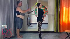 ballerina in fishnets gets her ass spanked and pussy fucked hard by dominating teacher in studio punishment