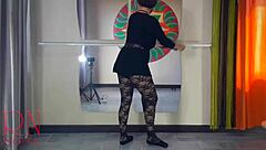 ballerina in fishnets gets her ass spanked and pussy fucked hard by dominating teacher in studio punishment