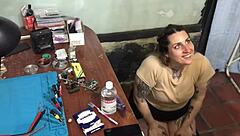 I didn't have money to pay my technician, so I ended up sucking his dick deeply.