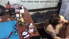 I didn't have money to pay my technician, so I ended up sucking his dick deeply.