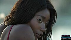 Two ebony models Selene Kitt and Mimi Desuka strip and pose with big asses and tits