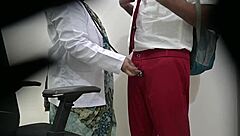 Doctor Flashes Patient Cock While Schoolboy Watches In Outdoor Public Hospital Scene