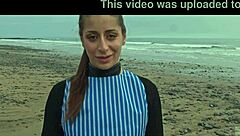 You beautiful Italian babe Silvia Soprano, get dominated roughly on this Norwegian beach with slapping and spitting!