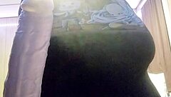 boyfriend with huge monster cock subtly tempts curvy bbw friend using big dildo toy