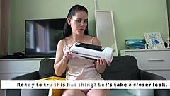 Anna Unpacks XT9 Masturbator and Role-Plays Catching Stepbrother for Intense Footjob Test