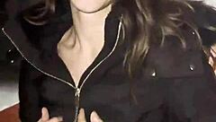 Risky sex unfolds in the hotel parking lot with muffled moans