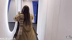 she wonders how many cocktails it takes before bending over for rough doggystyle sex with muscular guy. quickie leads to creampie in wet pussy.