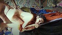 this petite submissive teen gets spanked and choked while deepthroating cock, then fucked doggystyle until she squirts everywhere