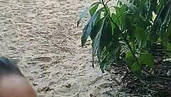 oh man, we exhibitionist couple fuckin' on the beach in public, then this stranger asks to cum with us, adam and eva