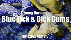 granny carmens blue lick dick cums