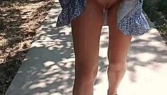 Boldly stripping naked on the busy street for public thrill