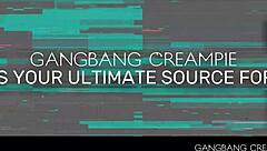 Oh man, this big tittied blonde with bubble butt gets slammed in a wild gangbang creampie session 😏