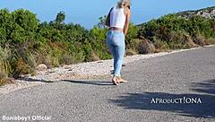 i got my jeans all wet during that barefoot hike... oops