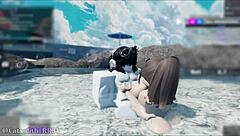 come join me in the outdoor hot spring for some steamy asian blowjob sex with a follower