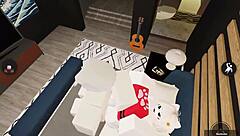 Fox girl gets pounded doggystyle with rough riding and cumshot on big tits.