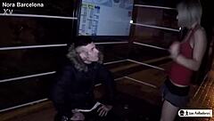 nora grabs young guy at bus stop for fuck