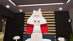 Fox girl gets pounded doggystyle with rough riding and cumshot on big tits.